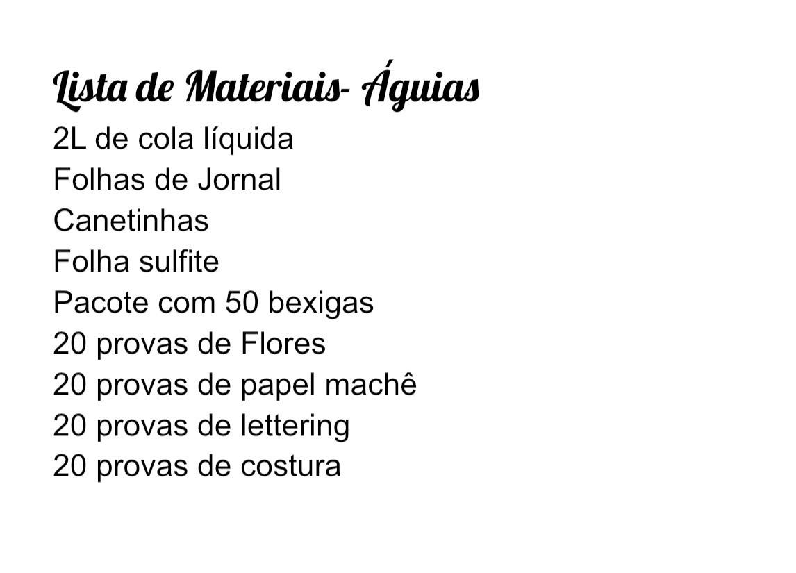 Evidência Materiais foto